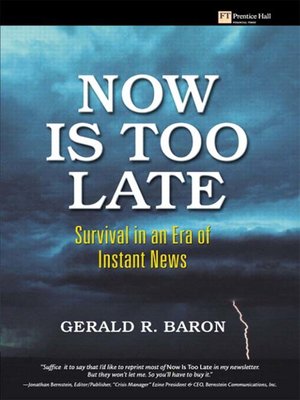 cover image of Now Is Too Late